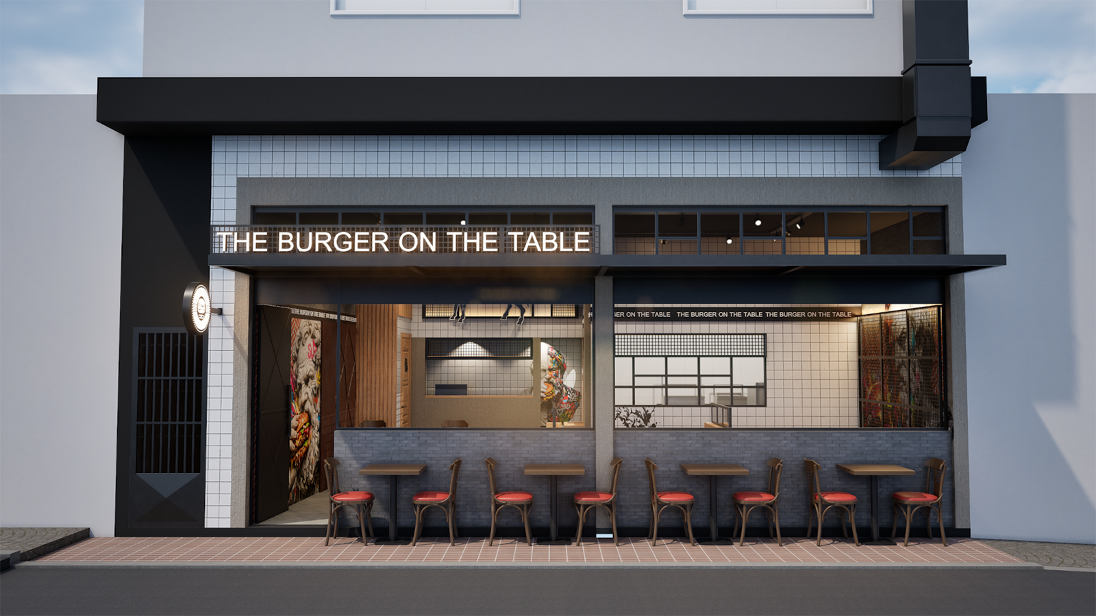 The Burger on The Table